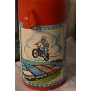 Evel Knievel Aladdin Industries Thermo Bottle Cup 1974 USED